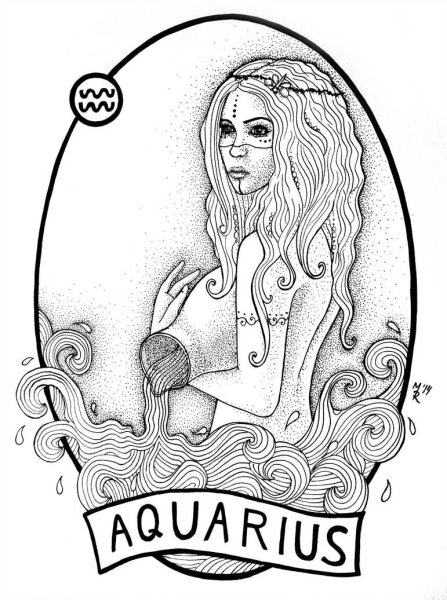 Эскиз тату Aquarius