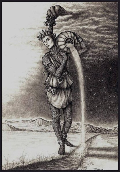 Водолей эскиз карандашом