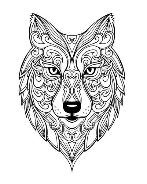 Раскраскаантистрес волк