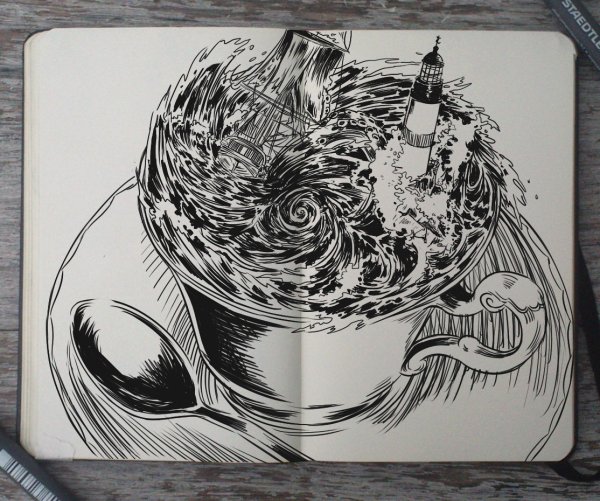 Скетчбук для рисования линером