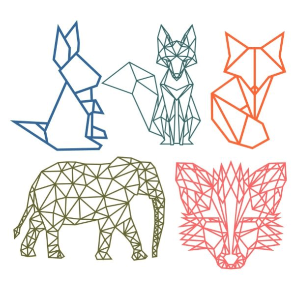 Дракон из геометрических фигур