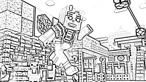 Разукрашка майнкрафт Стив