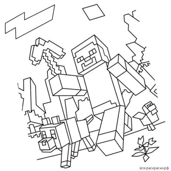 Раскраски РОБЛОКС майнкрафт