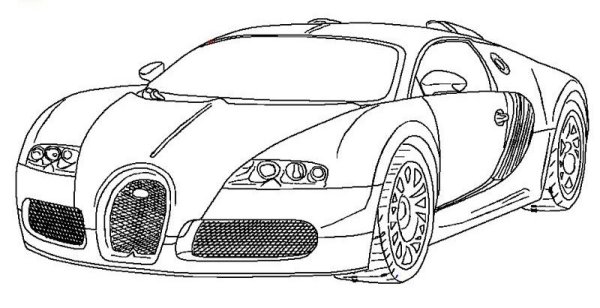 Раскраска Bugatti Veyron