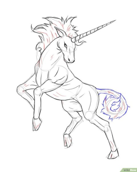 Единорог рисунок карандашом
