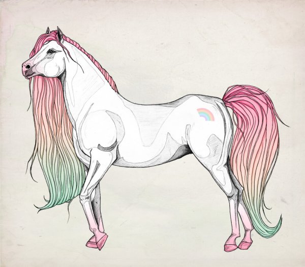 Единорог рисунок карандашом
