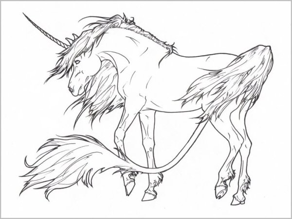 Единорог рисунок карандашом