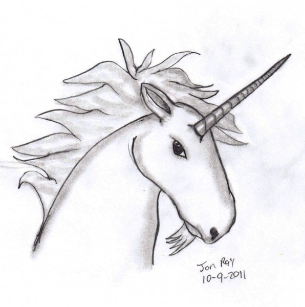 Единорог для срисовки карандашом