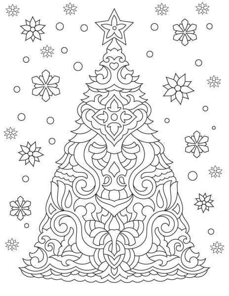 Новогодние раскраски антистресс