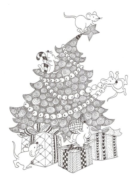 Новогодние раскраски антистресс
