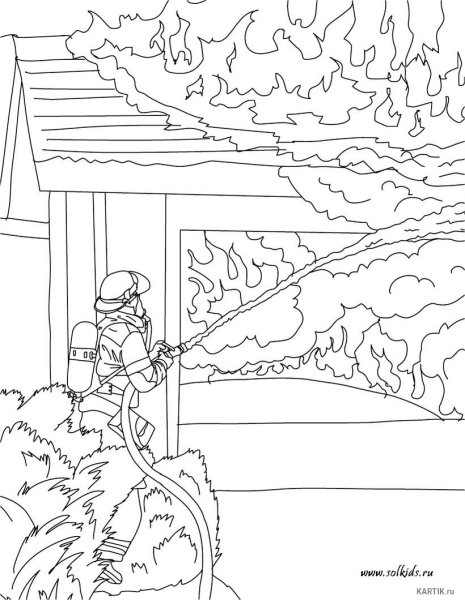 Пожарный с ребенком на руках