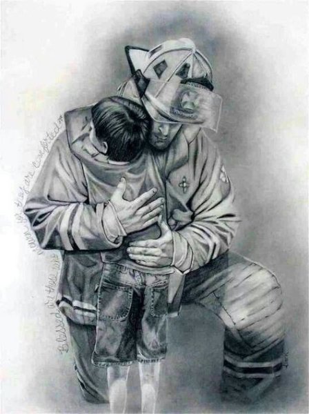 Рисунок на тему пожарный профессия Героическая