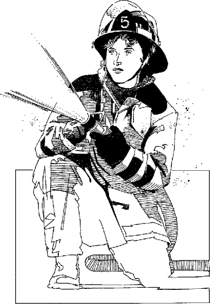 Раскраска пожарный