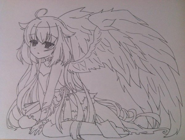 Аниме карандашом в цвете