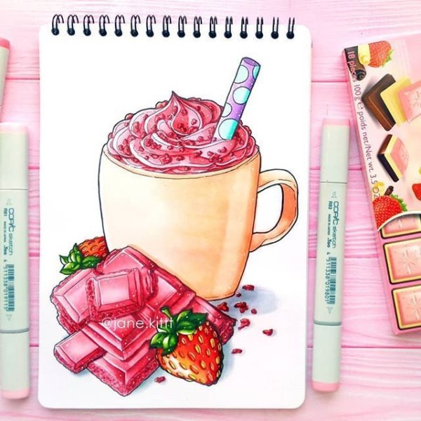 Скетчи маркерами сладости