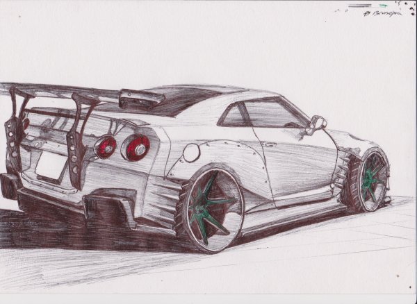Nissan Skyline r35 GTR рисунок
