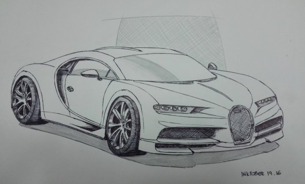 Нарисовать Бугатти Шерон