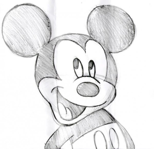 Микки Маус рисунок карандашом