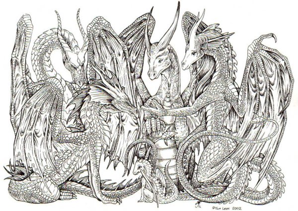 Драконы стихий раскраски