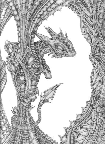 Раскраски фэнтези драконы