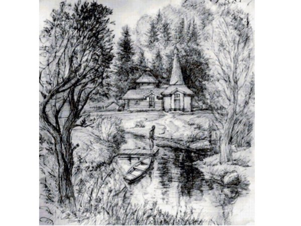 Пейзаж карандашом