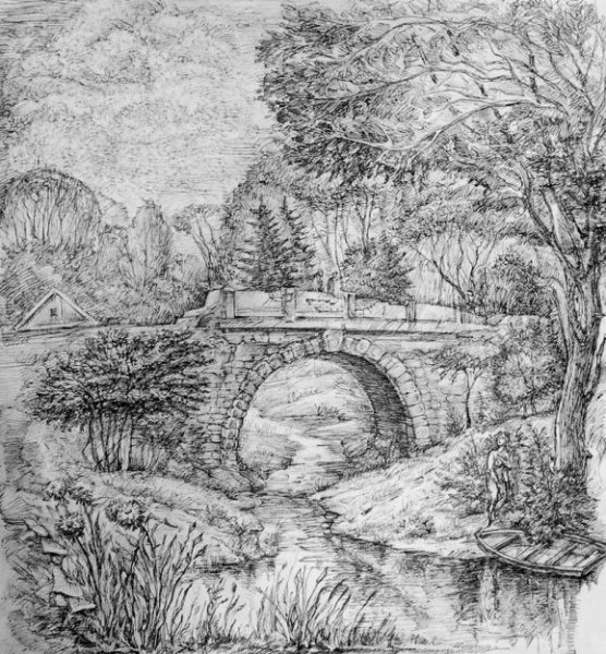 Картина карандашом пейзаж