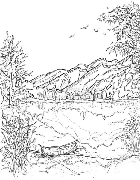 Раскраска пейзаж
