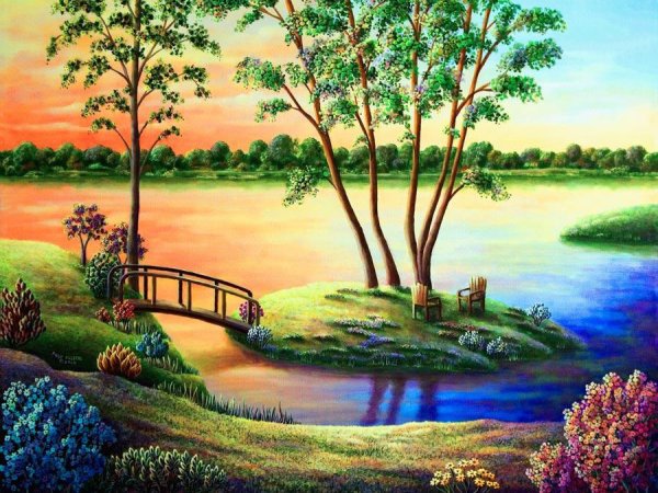 Красивые пейзажи природы для рисования