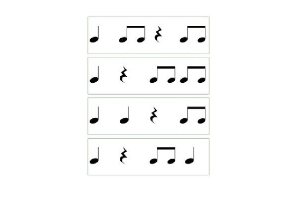 Карточки с ритмом на сольфеджио