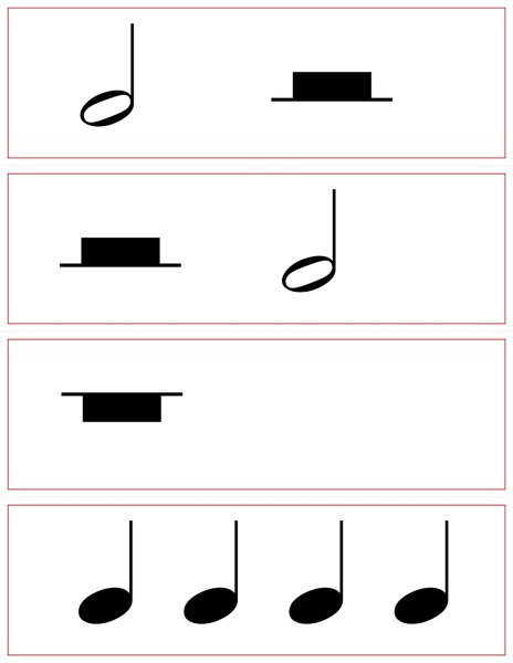 Карточки с ритмом на сольфеджио