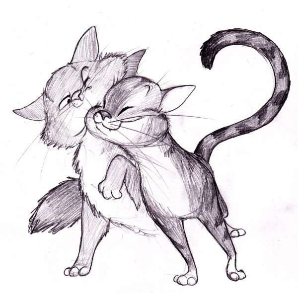 Кошечка тату эскиз