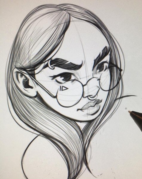 Девочка карандашом
