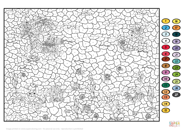 Раскраски по номерам сложные
