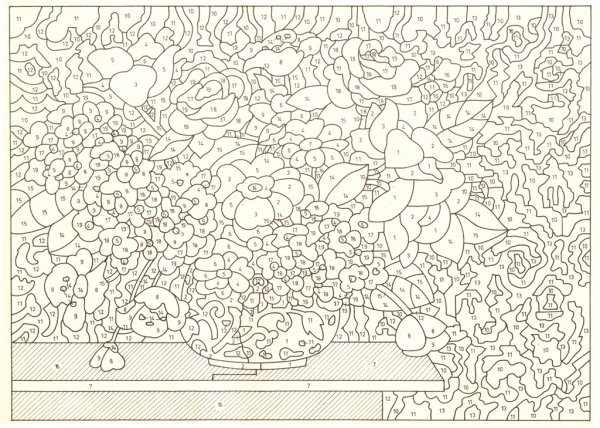 Раскрашивание по номерам сложное
