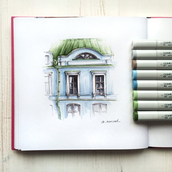 Наброски маркером