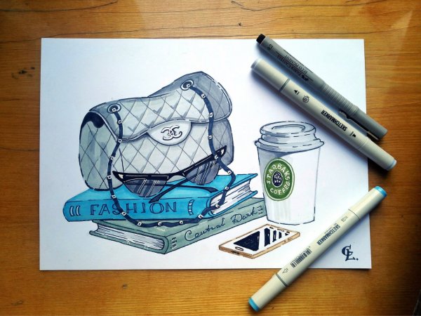 Скетчи маркерами