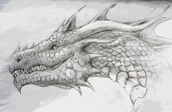 Дракон рисунок карандашом