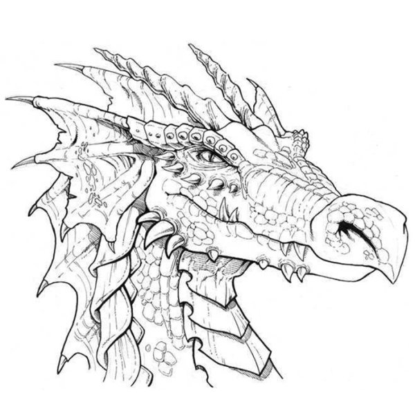 Огнедышащий дракон раскраска