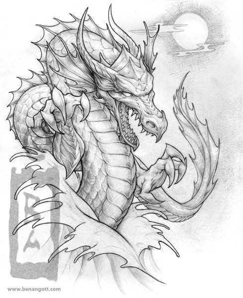 Рисунки драконов карандашом