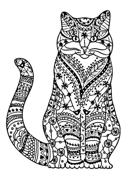 Раскраски антистресс кошки