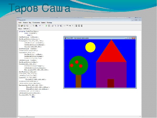 Программа домик в Pascal ABC