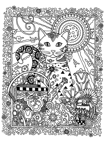 Раскраски антистресс кошки