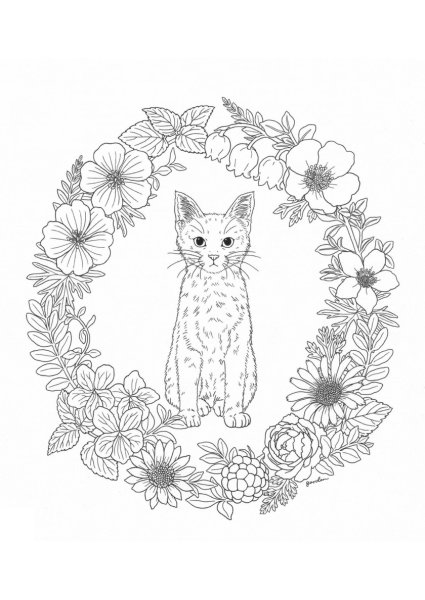 Раскраски антистресс кошки