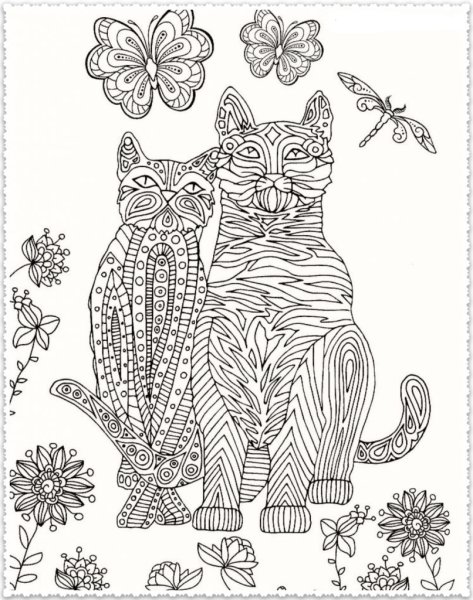 Раскрашенные антистресс кошки