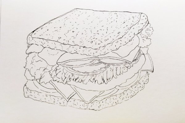 Рисунок бутерброда карандашом
