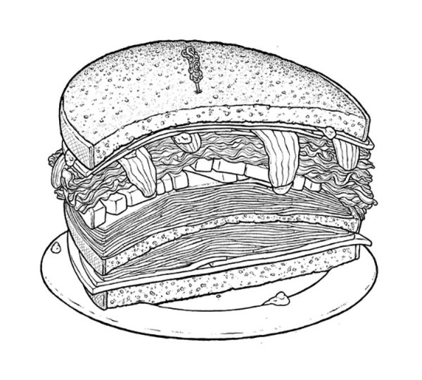 Сэндвич раскраска