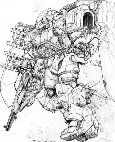 Робот рисунок карандашом