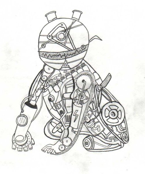 Боевые роботы нарисованные