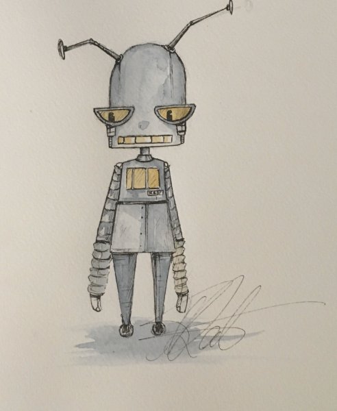 Карандашные рисунки роботов