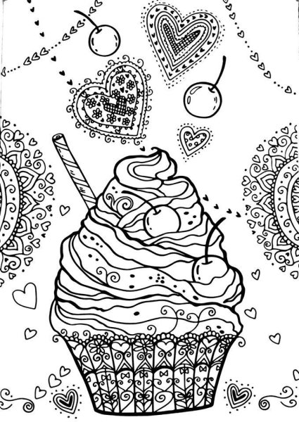 Раскраски антистресс еда